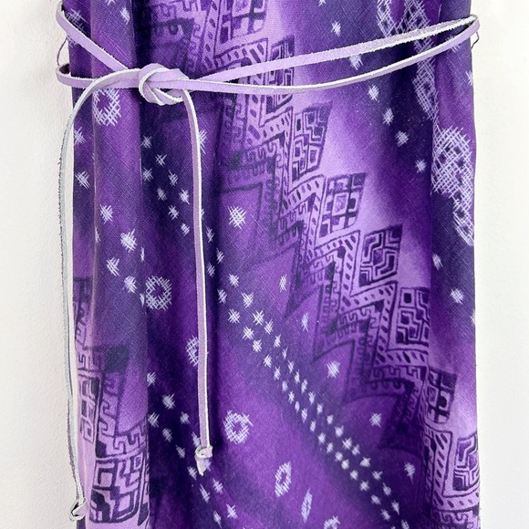 John Paul Richard Purple Patterned Linen Dress - Picture 4 of 10